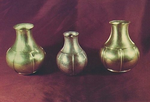 Gold and silver bottles from the hoard.