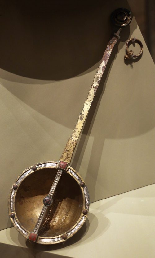 The liturgical strainer-ladle from the hoard. National Museum of Ireland.