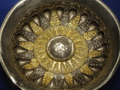 Gilded silver phiale with a central boss, Regional Historical Museum, Vratsa.
