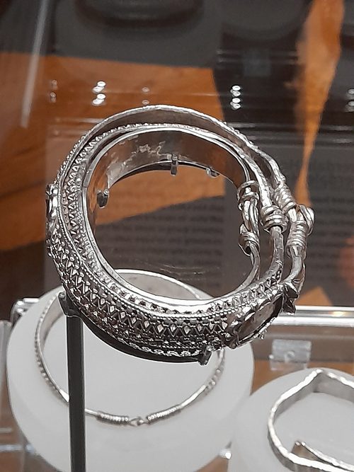 The nested arm-rings after conservation, shown at Jorvik in 2022.