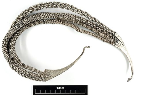 The four-cable silver neck-collar, a unique variant. Yorkshire Museum.