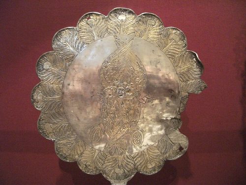 Liturgical fan (flabellum) from the Riha group, Dumbarton Oaks, Washington.