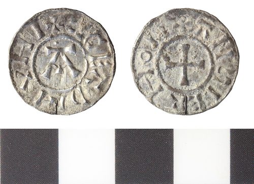 St Edmund memorial penny struck by the Viking settlers of East Anglia, c. 895-910; recorded by the Portable Antiquities Scheme.