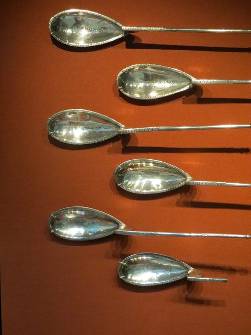 Six pear-shaped spoons from the treasure, British Museum.