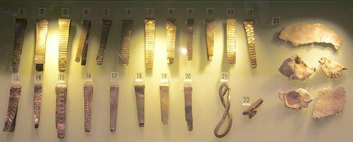 The Huxley Hoard displayed at the Museum of Liverpool.