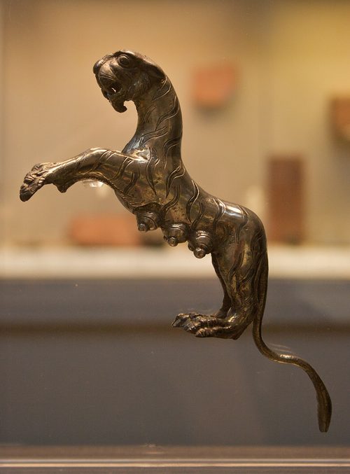 The silver tigress, once the handle of a larger vessel, British Museum.